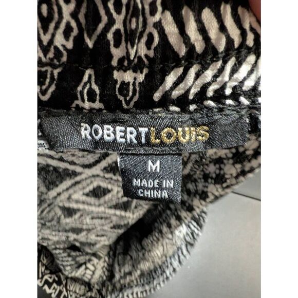 Draft Robert Louis Black & White w/Geometric Print Pull-On Casual Shorts Women's - Picture 3 of 4